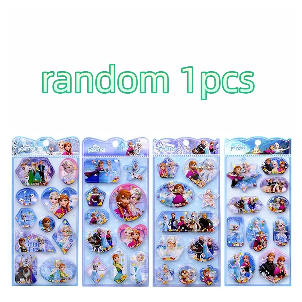 2026*Frozen 3d Quicksand Sticker Cute Princess Girl Diy Mobile Phone Decoration Sticker Stationery Handbook Sticker Gift