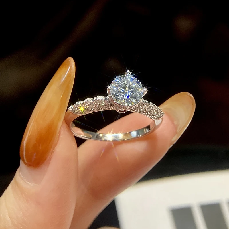 

KNB 1CT D Цвет Муассанит Бриллиант Крылья Ангела Кольца для Женщин Стерлингового Серебра 925 Роскошное Качество Обручальное Кольцо Ювелирные Изделия