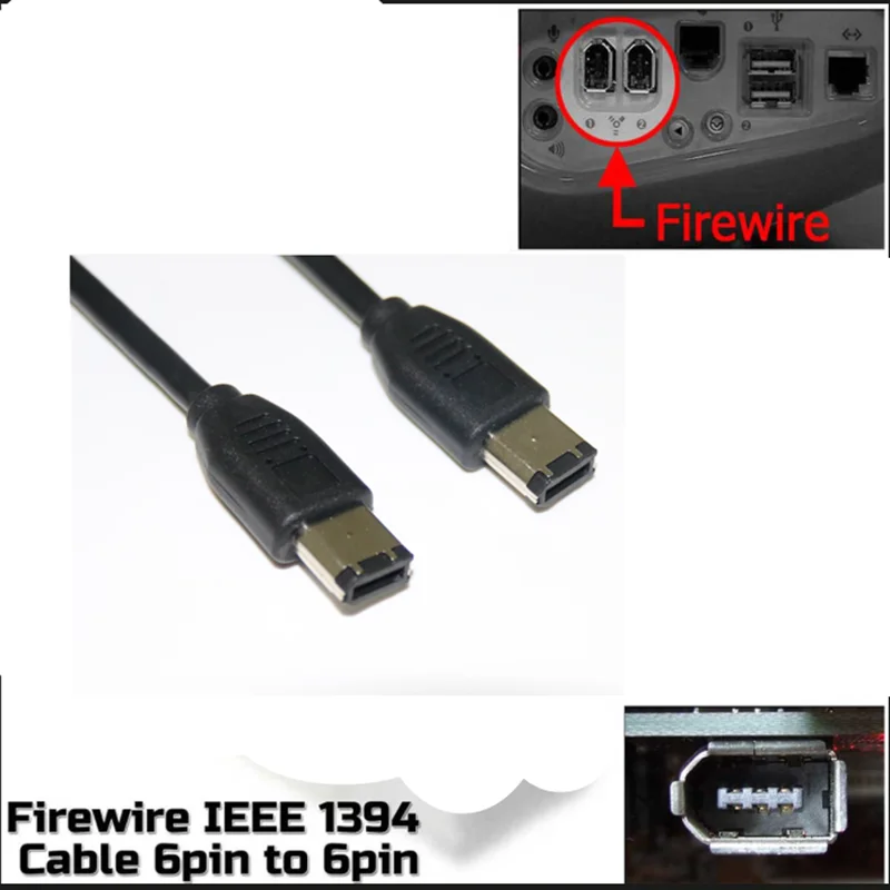 IEEE1394A Data  IEEE 1394 cable 6 Pin to 6Pin Industrial Camera Cable Firewire 400 Mbps 100cm 150cm 300cm 500cm cable