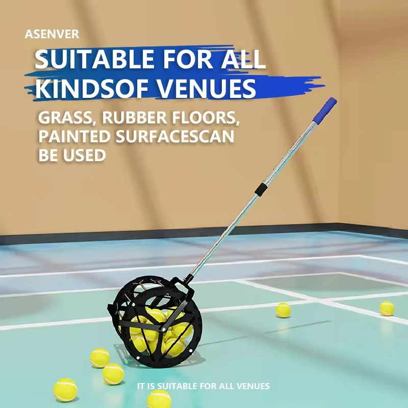 

Stainless Steel Tennis Ball Picker Container Racket Beach Tennis Ball Picker Scalable Pole Pingpong Badminton Picking Collector