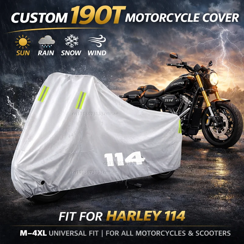 

For Harley Softail Fat Boy 114 FLFB FLFBS Street Bob 2018-2025 2024 Outdoor Motorcycle Cover Waterproof Rain Dust Sun Cover