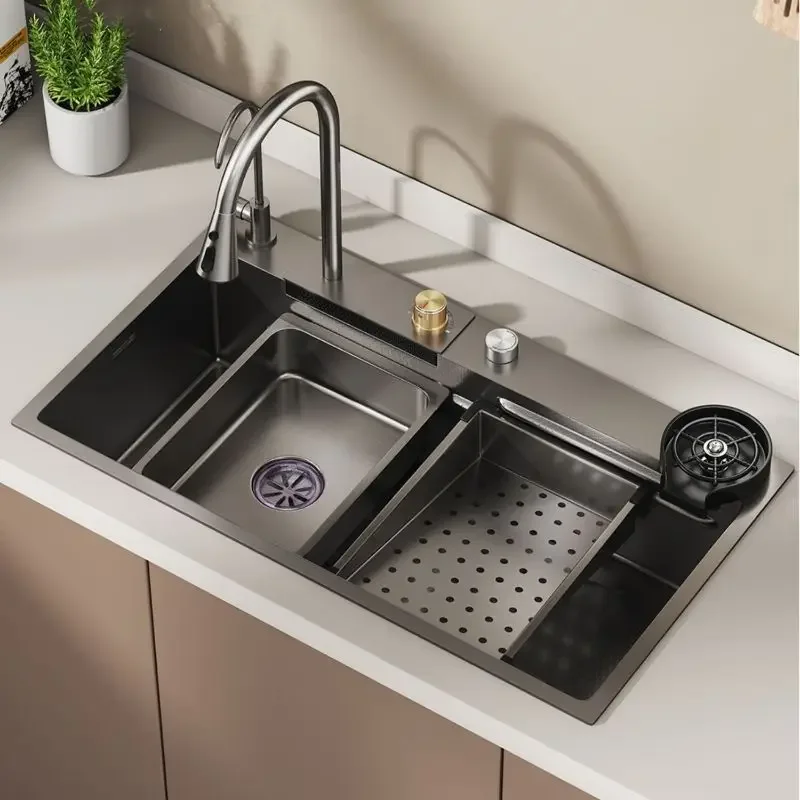 

Household integrated, stainless steel, thickened, nano single slot, embossed vegetable washing, dishwasher