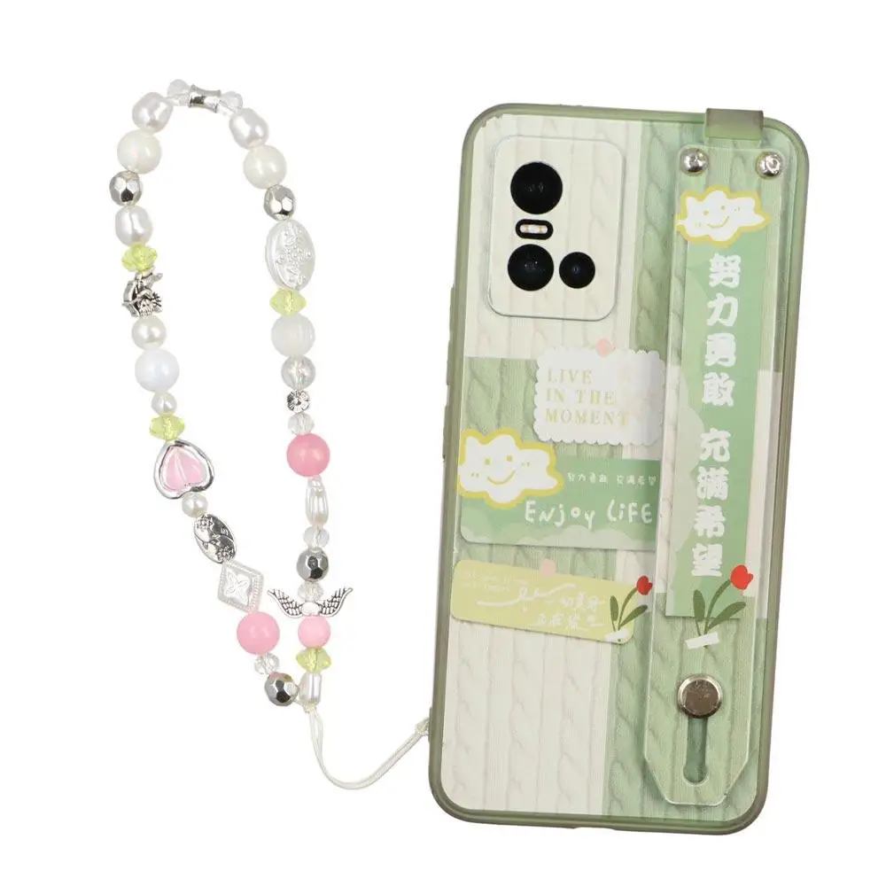 Star Pearl Beaded Phone Chain Phone Charms Hanging Cord Phone Strap Wrist Strap Handmade Mobile Lanyard Phone Pendant