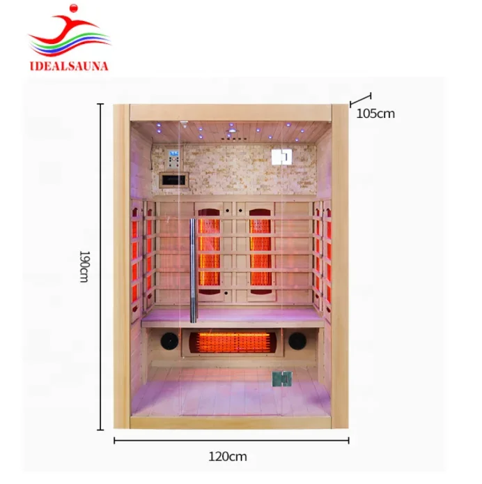 Canada Hemlock Wooden Indoor Full Spectrum Far Infrared Sauna Room With Light Therapy