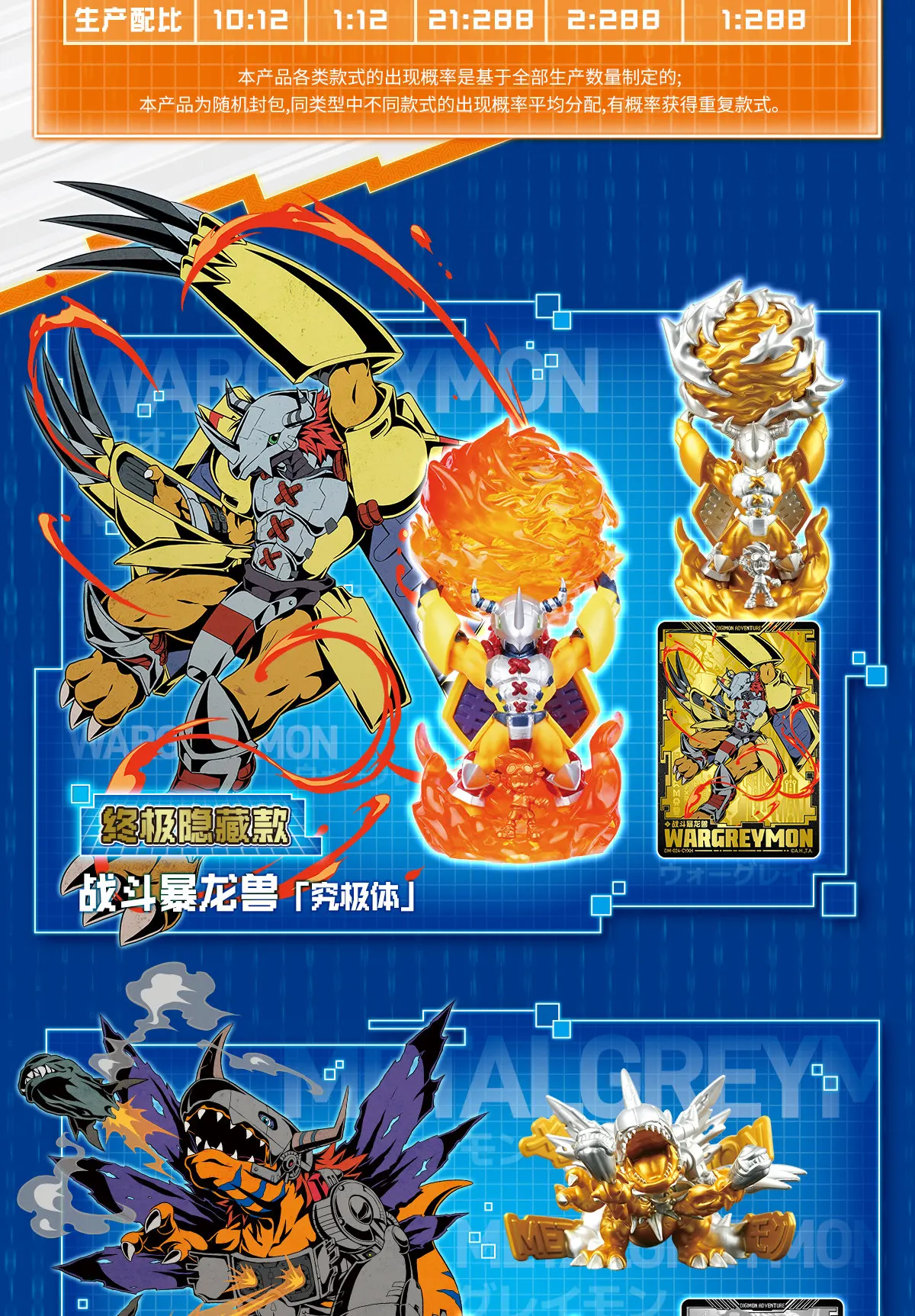 Kayou Digimon Wargreymon Dimension Evolution Series Mini 3D-Gummifigur Sammelkarte für Anime-Sammler – Detail 2