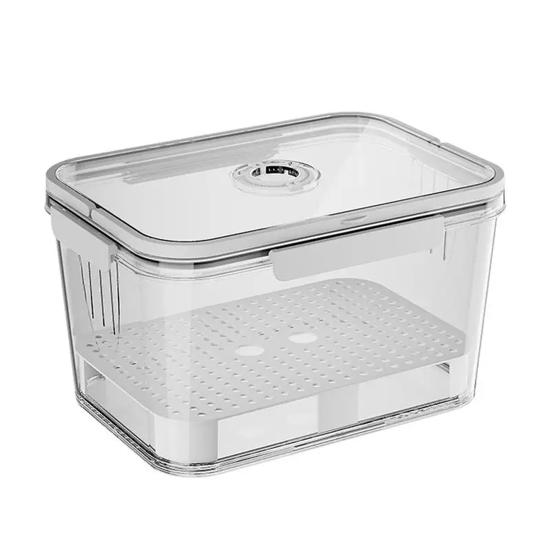 

Fruit Storage Containers For Fridge Kitchen Storage Containers With Lids & Handle Portable Lunch Box With Removable Drain Tray