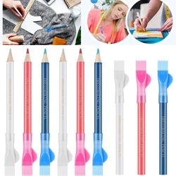 3pcs Sewing Fabric Pencils Water Soluble Pencil Tailor Mark Dressmaker's Chalk Brush Cap for Tailor Home Marker Tracing Tools