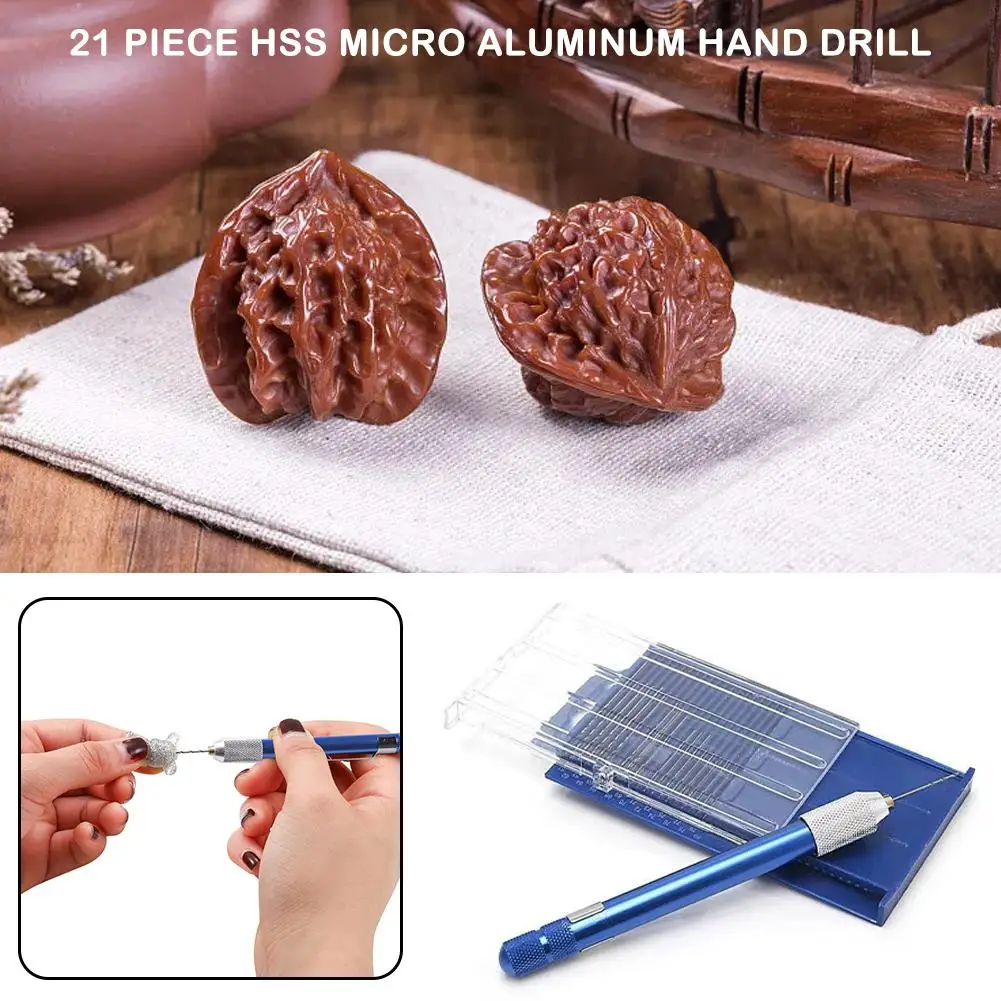 Verstellbarer Manueller Handbohrer mit Spannzange, Mini-Mikro-Aluminium-Handbohrer, HSS-Stahl-Spiralbohrer, Werkzeuge für Harzformen