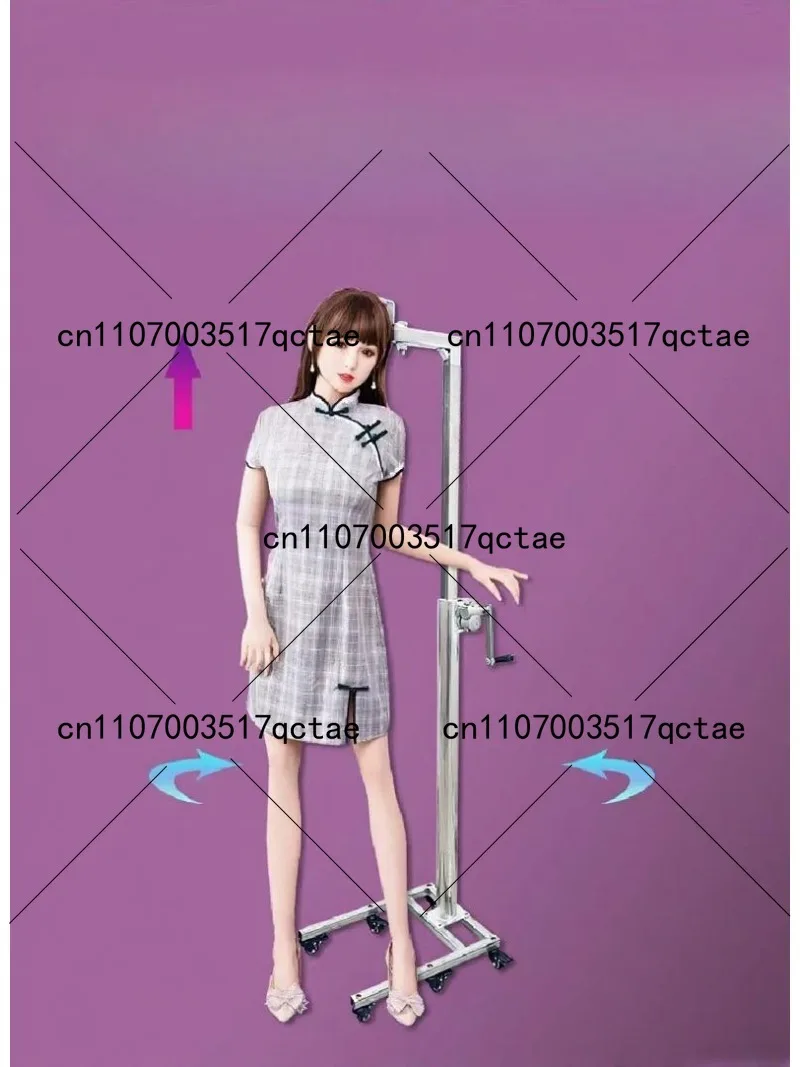 Heavy Duty Display Stand Adjustable Height with Six-Wheel Mobile Base for Solid Doll Figures