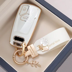 Fashion TPU Car Remote Key Cover Case Shell For Audi A4 B9 A5 A6 8S 8W Q5 Q7 4M S4 S5 S7 TT TTS TFSI Protector Fob Accessories