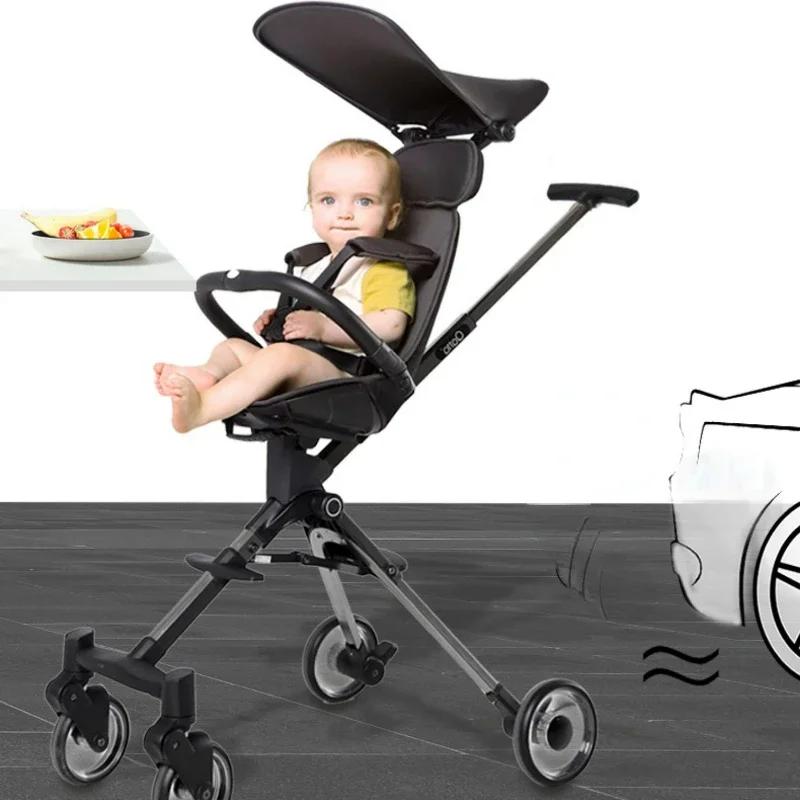 

Two-way Carry Out Baby Strollers Folding Lightweight High Landscape Cart Lightweight Four-wheel Baby Carriage Travel Pushchair