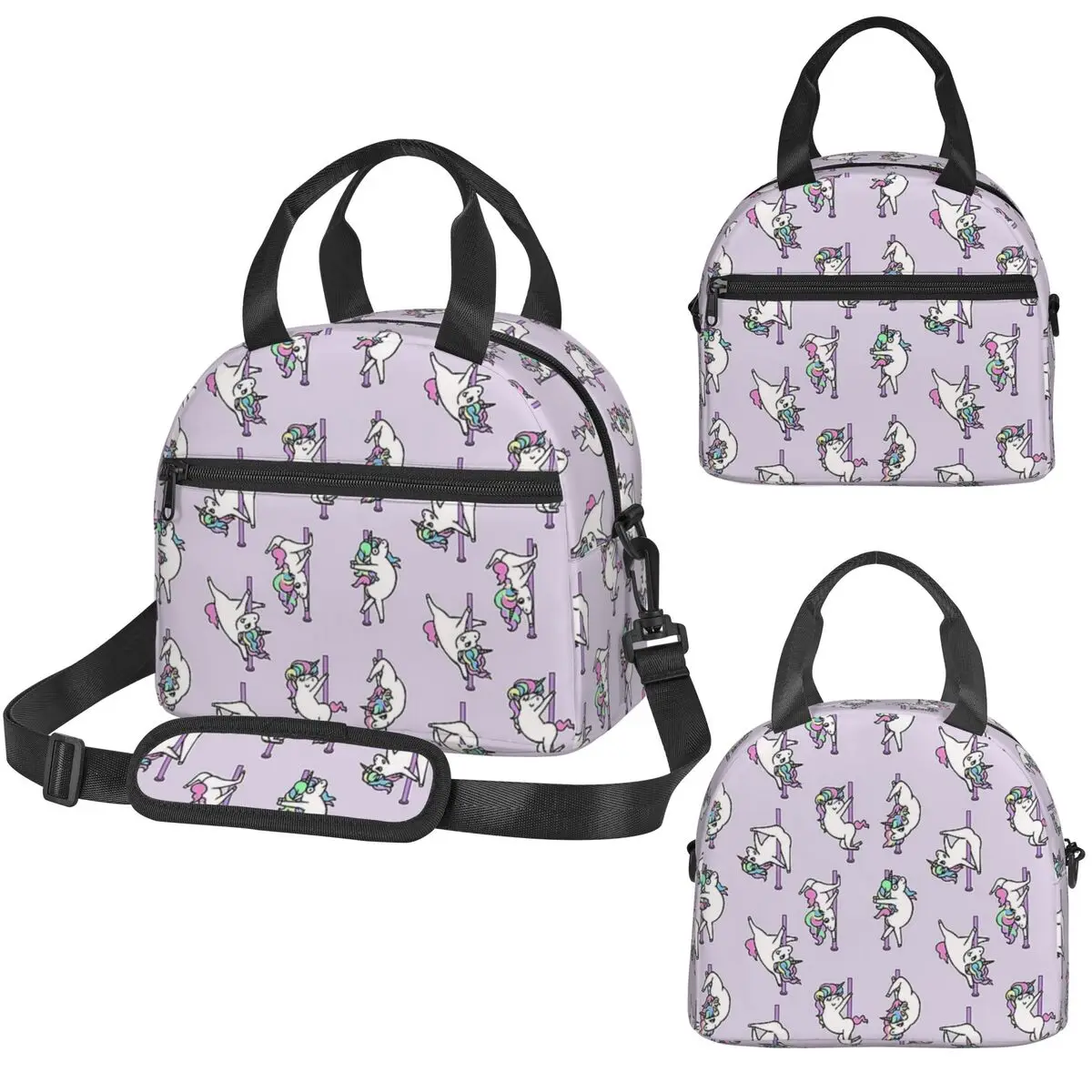 Unicorn Pole Dancing Club Insulated Lunch Bag for Kids School Cooler Thermal Box Tote Portable Lunch Boxes