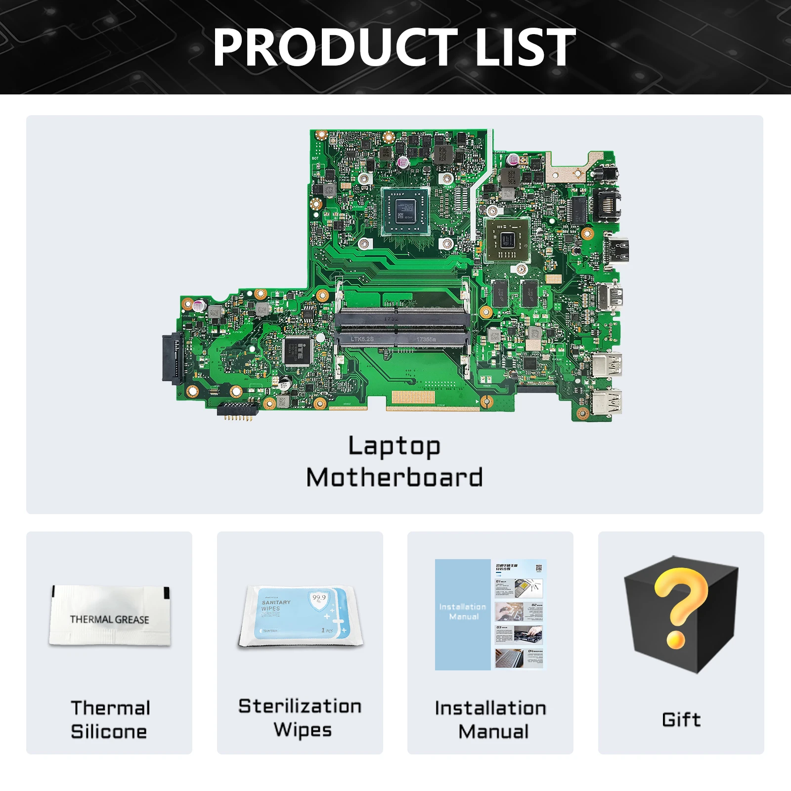 X542BP/X542BA Laptop Motherboard for ASUS Notebook Motherboards E2-9000 A9-9420 X542B A580B K580B Mainboard DDR4