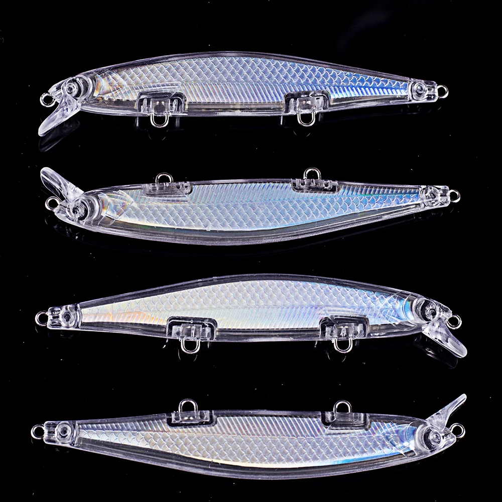 CCLTBA 10 pz/lotto 11cm 11g Blank Jerkbait Bass Lures corpo trasparente all'interno sventato non verniciato Shallow Minnow esche per fai da te