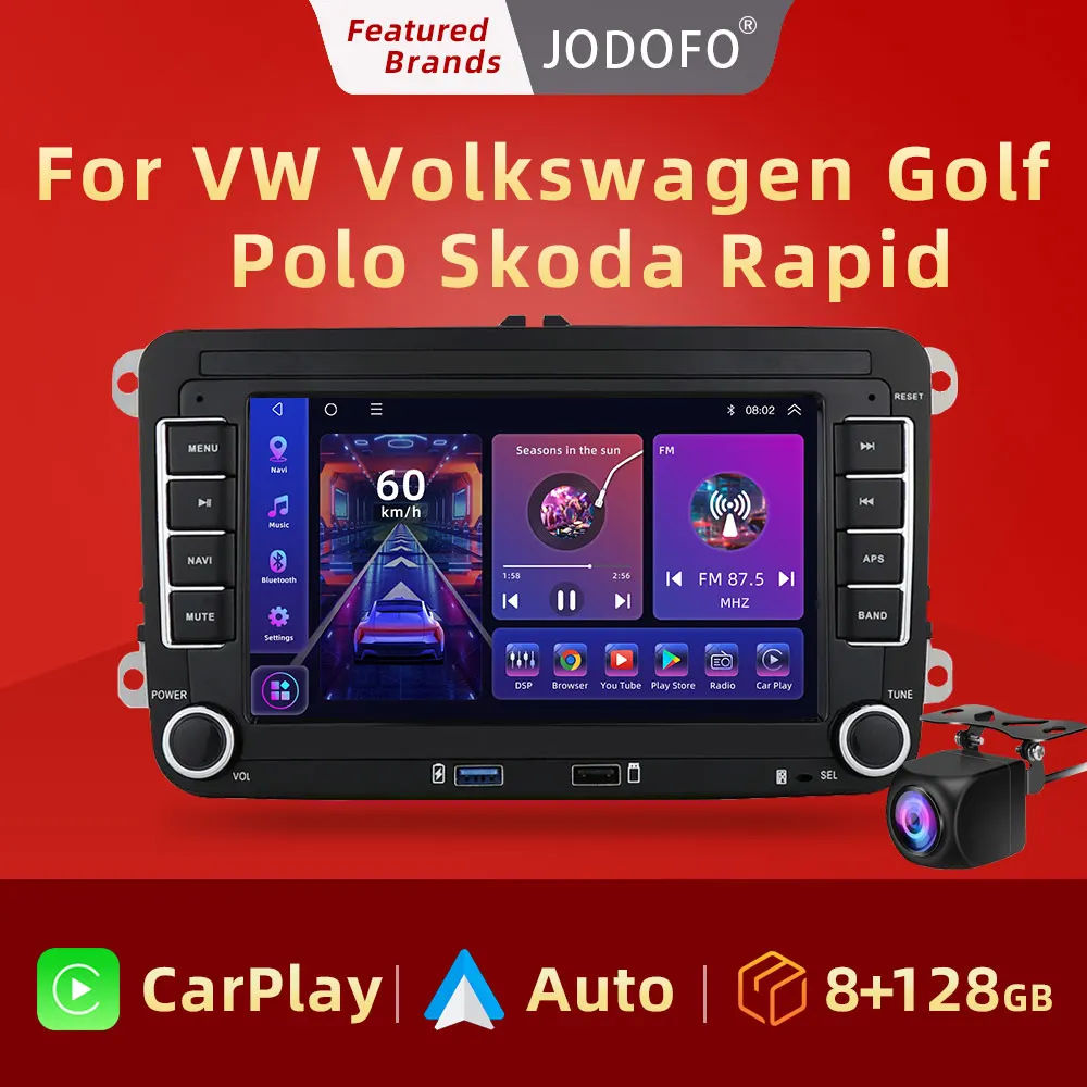 JODOFO Car Radio multimedia player For VW Volkswagen Passat B7 B6 Golf Touran Polo Tiguan Jetta 2 din Android 11 Carplay DVD GPS