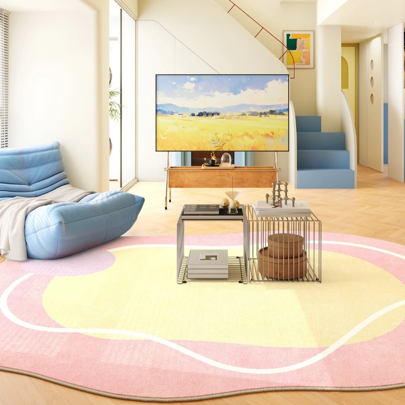 Irregular Shape Bedroom Decor Large Carpet Dopamine Color Carpets for Living Room Fluffy Soft Lounge Floor Mat Thicken Plush Rug