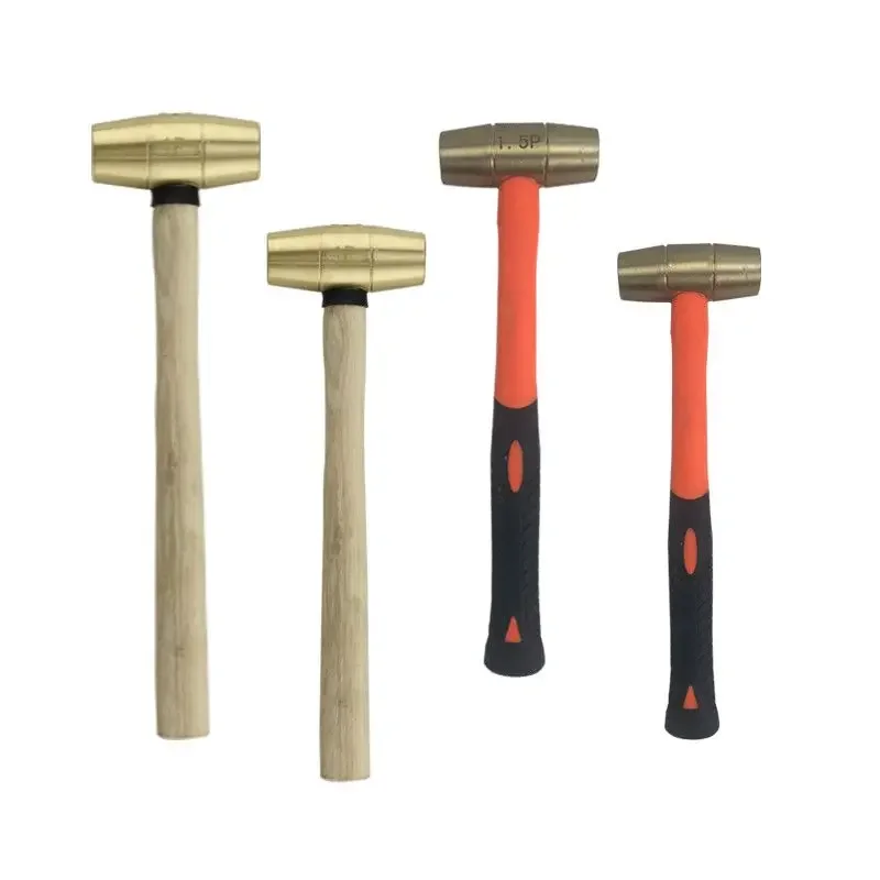 Explosion-proof Brass Round Drum Hammer Double sided Hammer 1P-15P Plastic Handle Round Drum Hammer Hammer Head