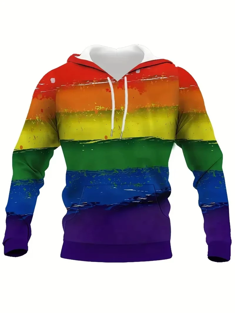 قوس قزح LGBT ثلاثية الأبعاد طباعة الرجال هوديس المرأة قمصان سويت شيرت بقلنسوة البلوفرات زوجين طويلة الأكمام هودي الشارع الشهير هوديي المرأة هودي