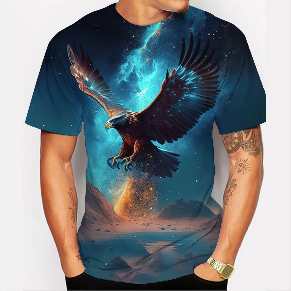 American Eagle Graphics T-Shirt For Men 3D Print Tees Animal Camisetas Pattern Short Sleeve Tops Summer Casual Men\'s Clothing