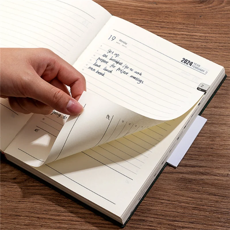 A19E-2024 Journal Notebook, 360 Pages Hardcover Leather Notebook For Women Men, 5.7X8.3Inch