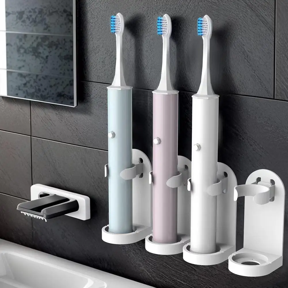 2PCS Electronic Toothbrush Holder Wall Mounted for Bathroom, Electric Toothbrush Organizer Stand to Saving Space & Keep Drying