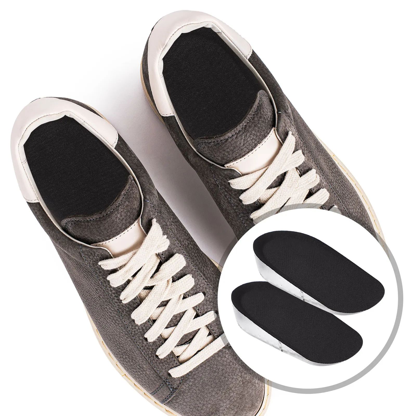 

2Pcs Inner Height Increase Insoles Invisible Heel Cushions Lightweight Shock Absorption Shoe Lifts Comfortable Inserts