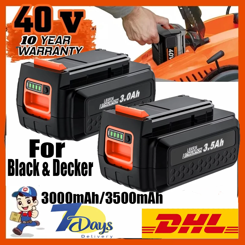 

For Black & Decker 40V 3.0Ah/3.5Ah LBXR36 Rechargeable Tool Battery Replacement Li-Ion Battery BL2036 LBX2040 LST136 LST420 L50