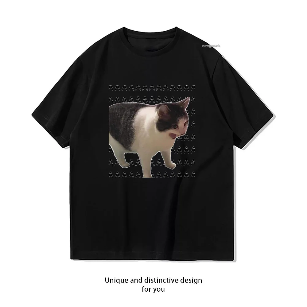 Fun Meme Sad Crying Cat woman man summer cotton graphic t shirts Adult streetwear camisetas tops tee Short-sleev