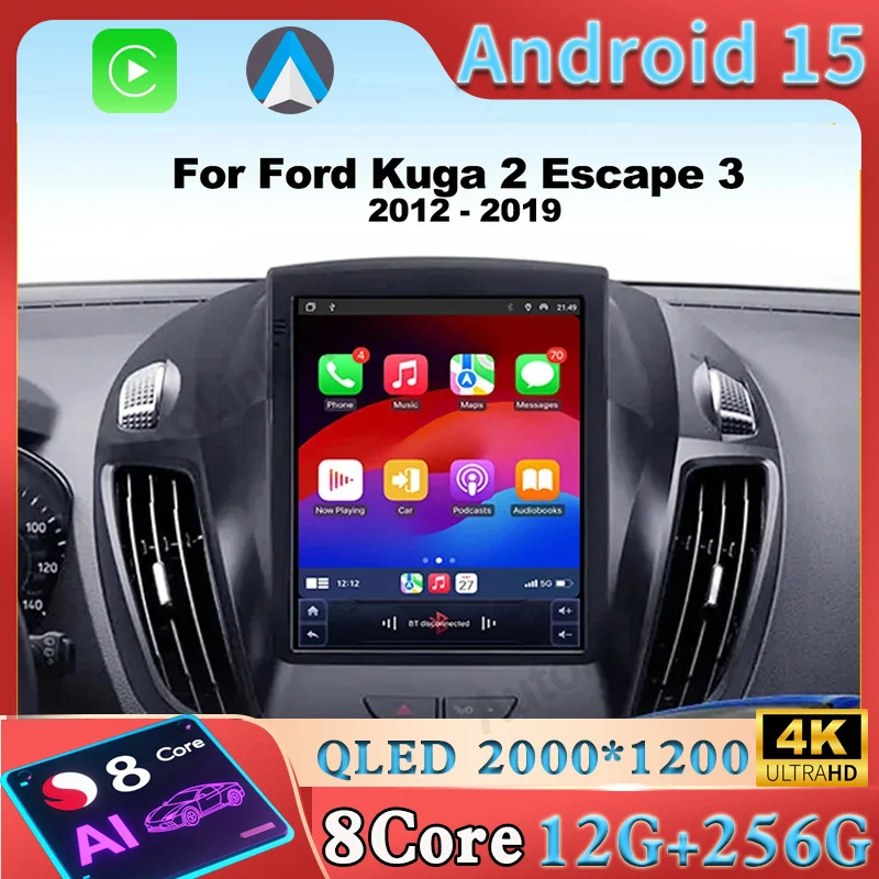 

Android 15 Carplay для Ford Kuga 2 Escape 3 2012-2019 Автомобильный радиоприемник Auto 4G WIFI GPS-навигация Мультимедиа GPS autoradi