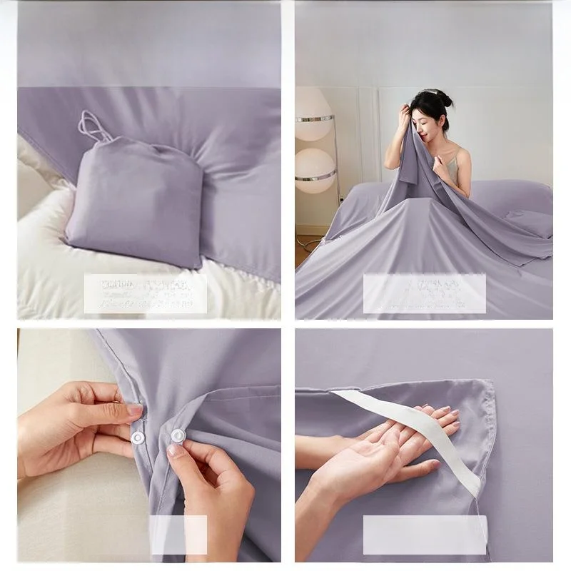 

Портативный гигиенический спальный мешок для отелей, интегрированный комплект из четырех предметов с простыней и чехлом для кровати, пригодный для машинной стирки