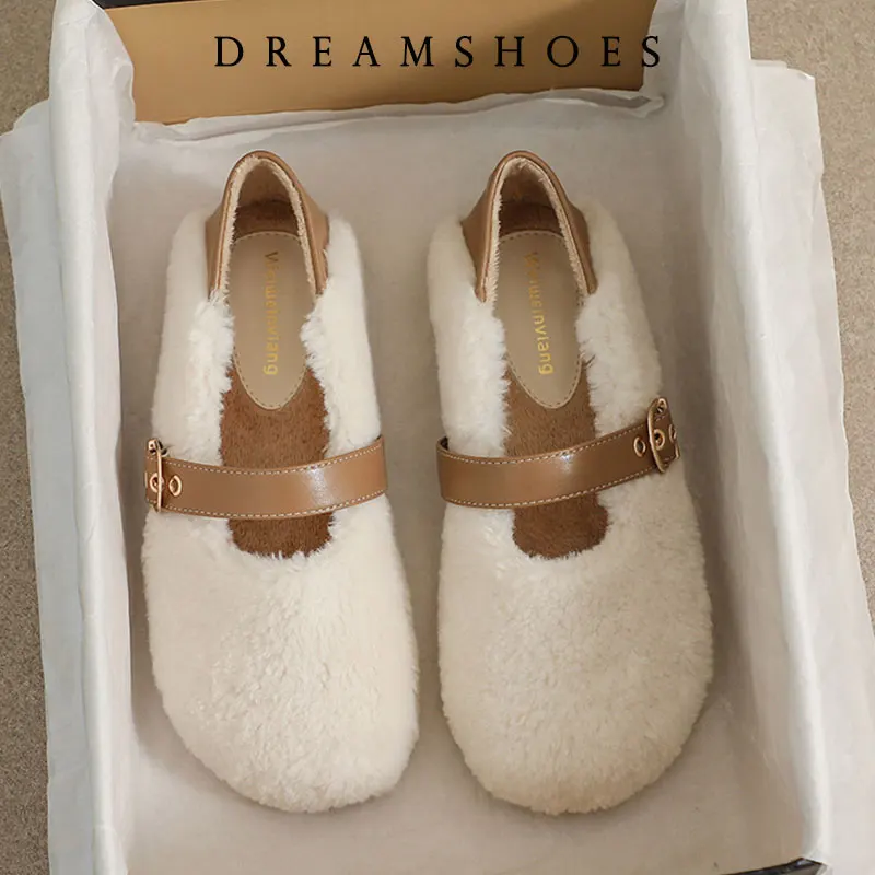 الخريف أحذية رياضية نسائية غير رسمية الضحلة موضة المرأة المتسكعون الفراء الشقق شتاء خريف جديد مريح فستان أحذية