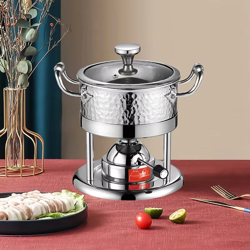 Unique design antibacterial cold-resistant three-layer steel hammer small hot pot