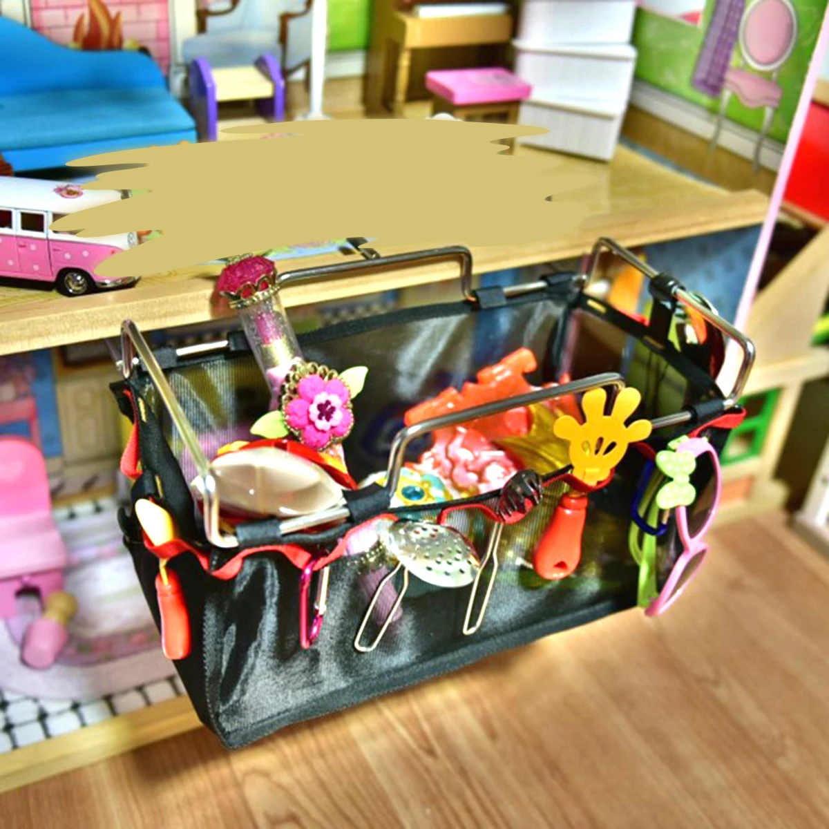 

Storage Net Bag Small Size Folding Mesh Net Bag for Table Chair Outdoor Picnic Camping Desktop Organizer Storage