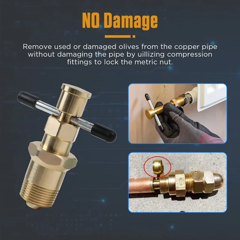 15mm & 22mm Copper Pipe Compression Fitting Removal Gas Pipe Plumbing Remover Tool Universal Olive Remover Puller Tool