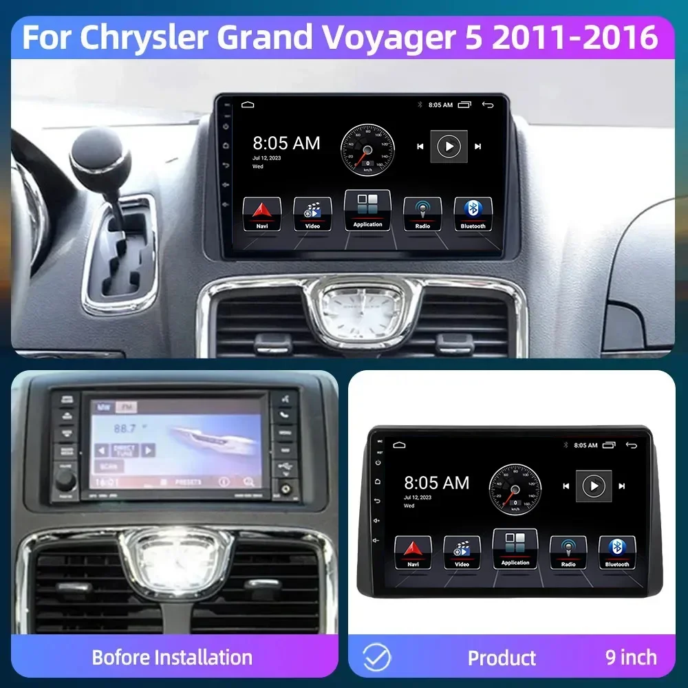 

Android 13 radio For Chrysler Grand Voyager 5 2011 - 2015 For Dodge Grand Caravan 2008-2020 Car Multimedia Player Carplay Auto