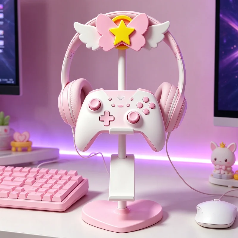customized-pink-headphone-stand-headphone-display-stand-handle-storage-rack-headphone-accessories-desktop-storage