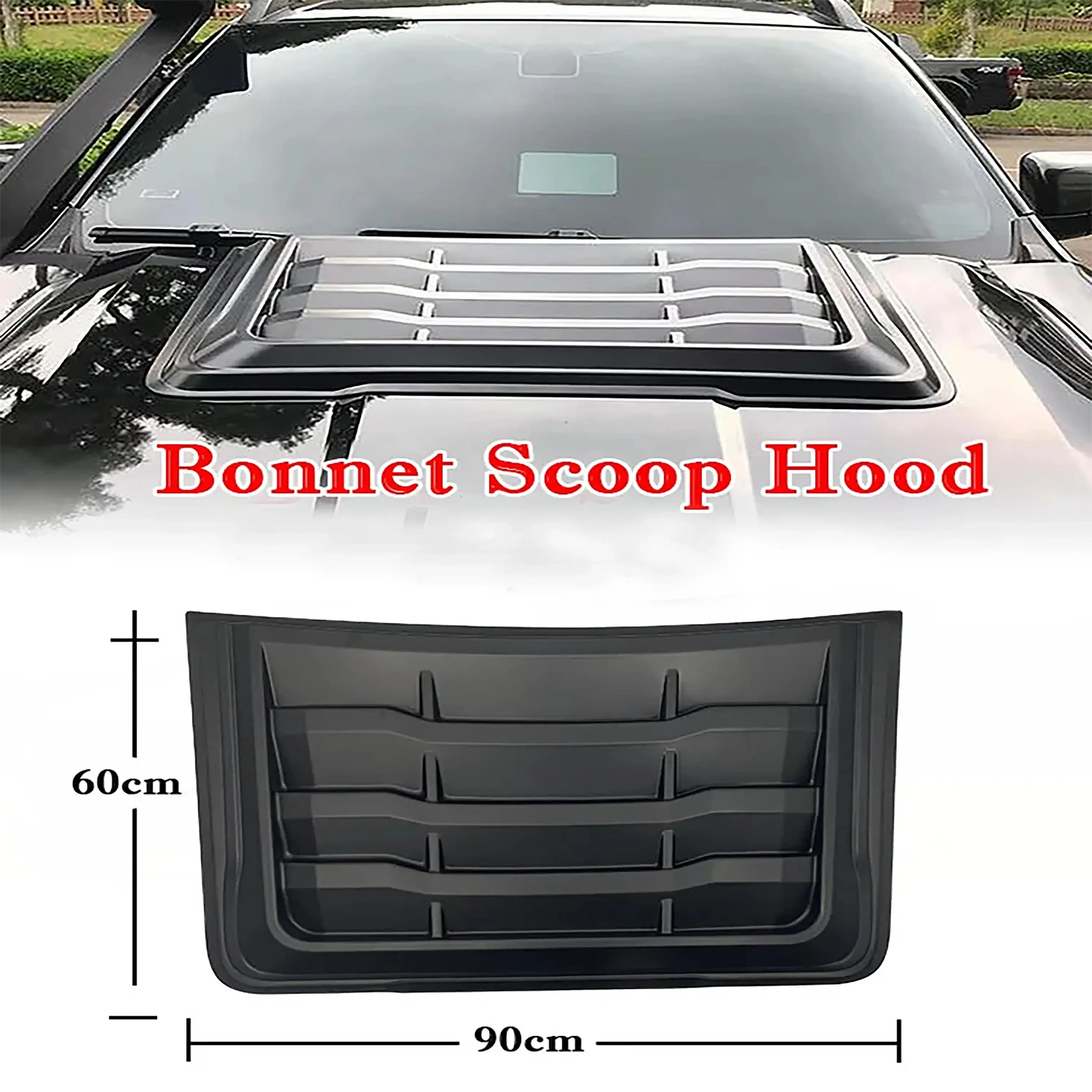 

Bonnet Scoops Hoods Cover Car Vent Accessories For Ford Ranger Raptor 2015-2022 T7 T8 Wildtrak PX2 PX3 For Everest Matte Black