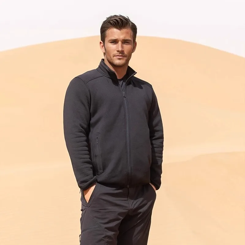 Men Stretch Fleece Jacket Thermal MidLayer HighBreathability MoistureWicking SoftComfort Outdoor Hiking Climbing Gear