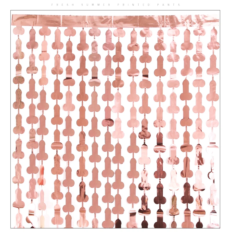 1 حقيبة 1x2 متر احباط ويلي القضيب هامش الستائر راية الدجاجة ليلة العازبة حفلة جارلاند خلفية دش الزفاف ديكور الزفاف