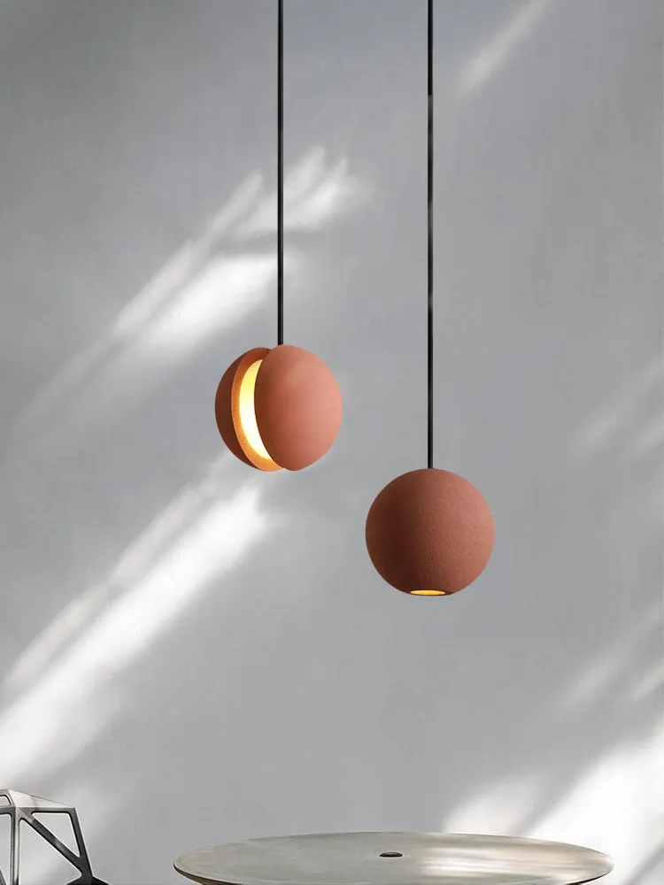 

Креативный минималистичный промышленный фэн-шуй, грязевой лунный светильник, ваби-саби, стиль для спальни, изголовье кровати, минимально украшенный подвесной светильник