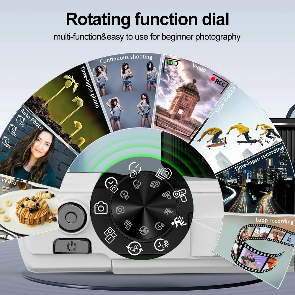NEW 4K Compact Digital Photography Camera18X Digital Zoom Vintage Vlog Video Recorder YouTube 180° Flip Screen Selfile WiFi Web