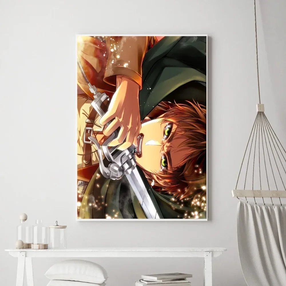 Attack on T-Titan Poster Vintage Poster Prints Art Home Painting Bathroom Kitchen Bar Accessories Wall Sticker Small Size