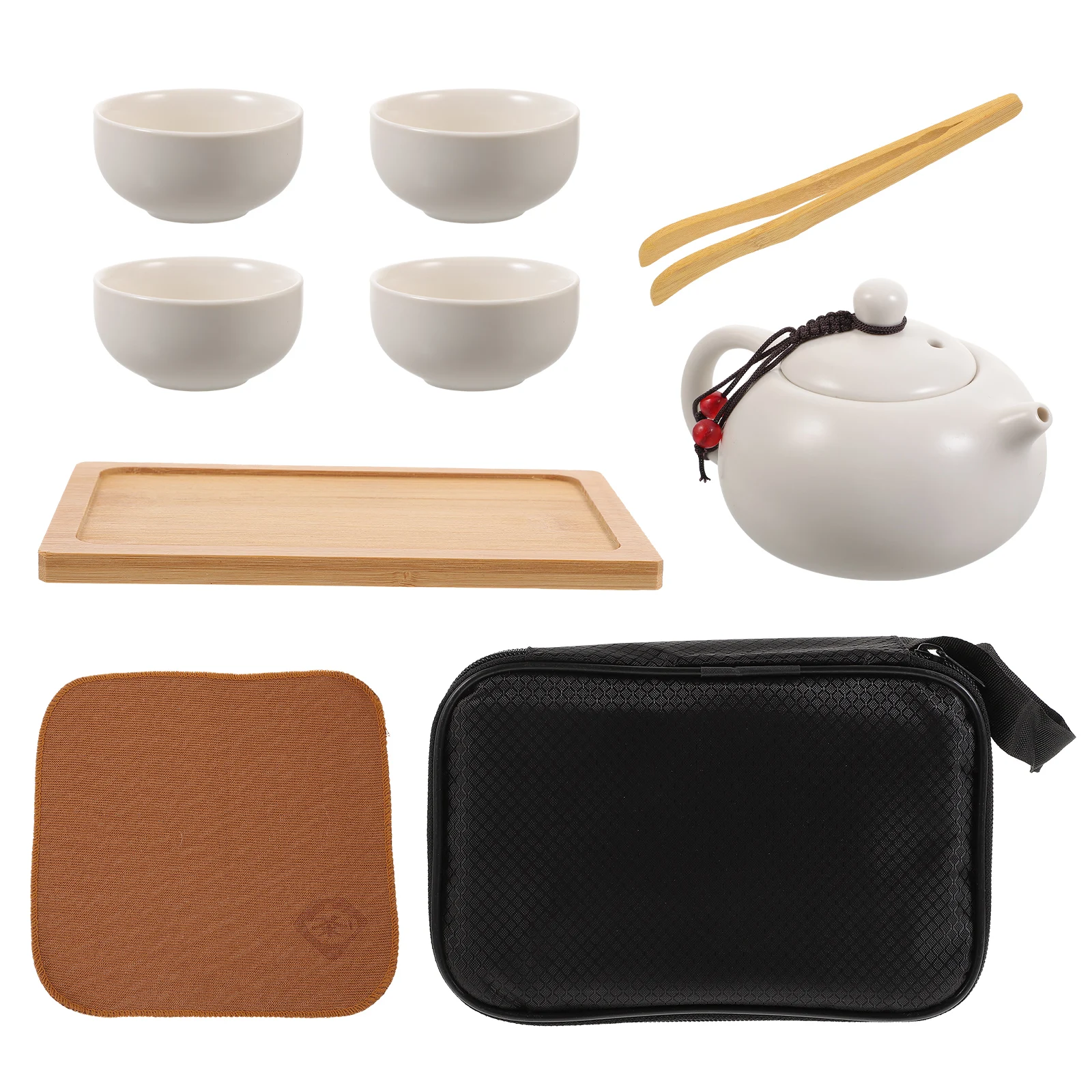 

Portable Tea Ceramic Travel Kit Mini Teapot Cups Portable Tea Set Home Use Chinese Brewing Practical Gift Idea