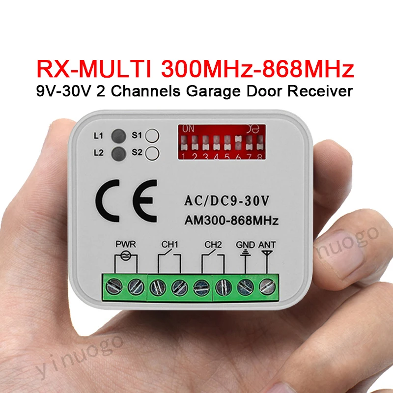 RX MULTI Garage Door Remote Control Receiver 300-868MHz Gate Command Opener For Hand Transmitter 12v 24v Switch Gate Controller