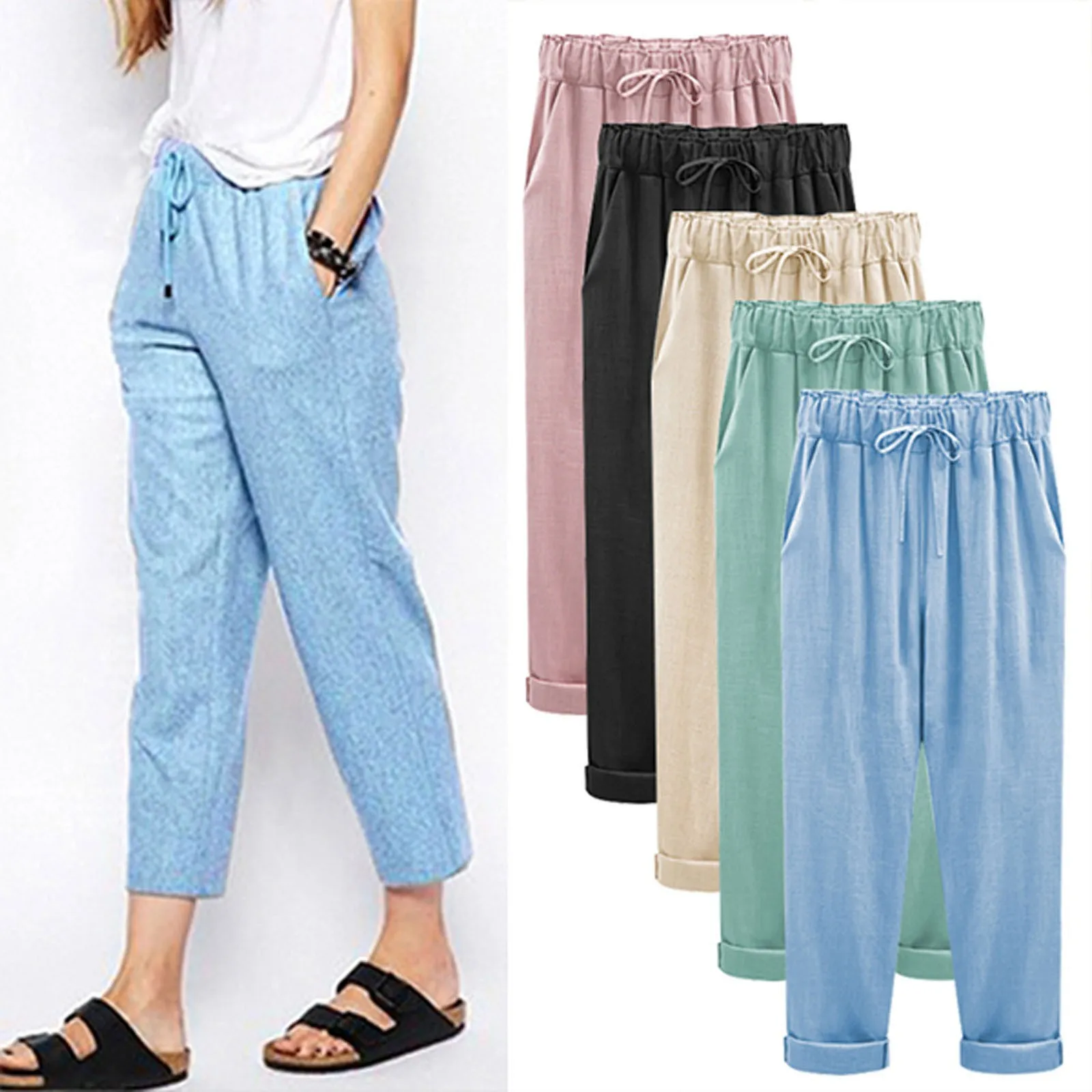 

Pocket Workout Yoga Pant Women Pants Plus Fat Plus Size Loose Elastic Pants For Women Casual Womens Business Casual Pants Long