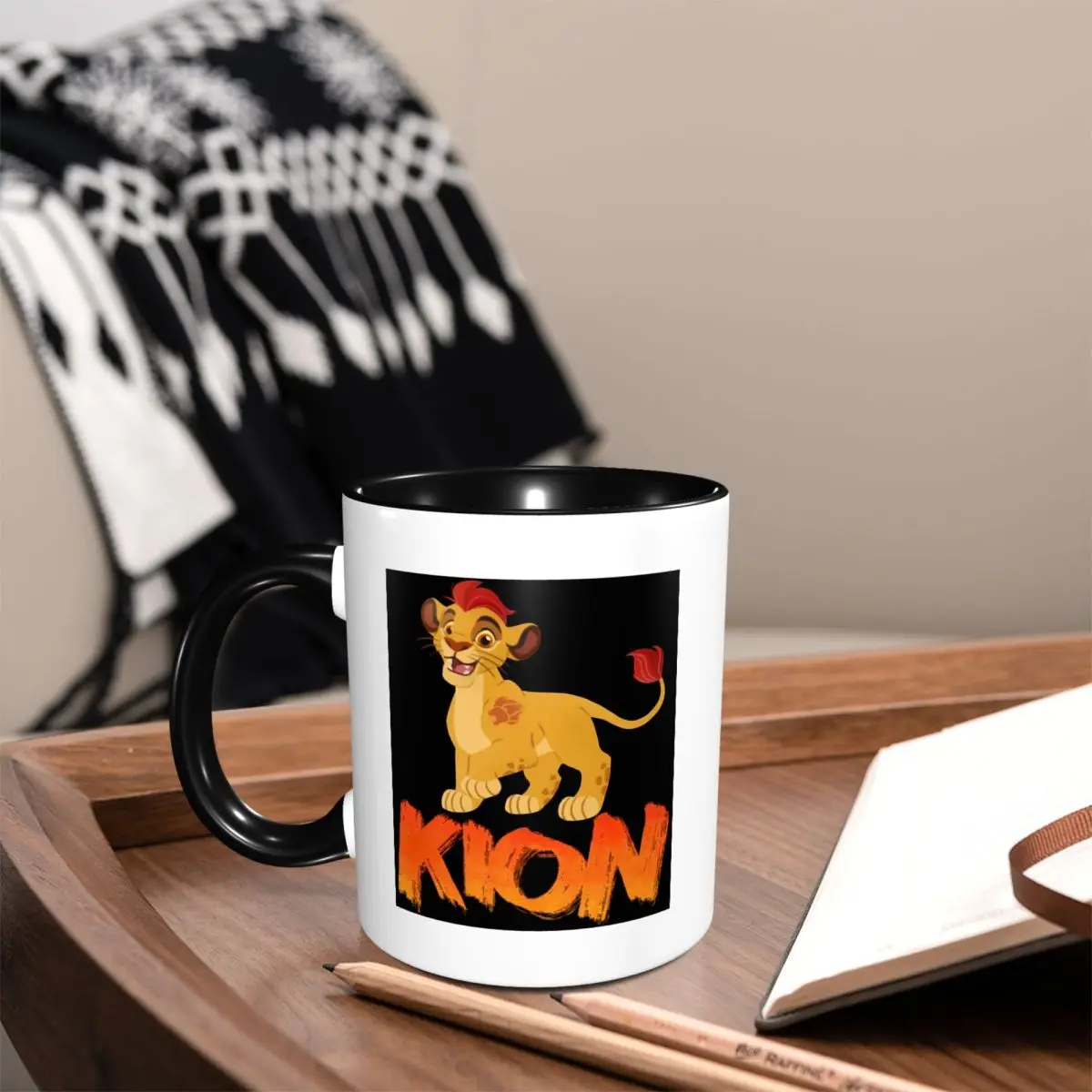 Taza Lion Guard Kion, tazas de café de cerámica divertidas, tazas de té, taza de leche, regalo para amigos