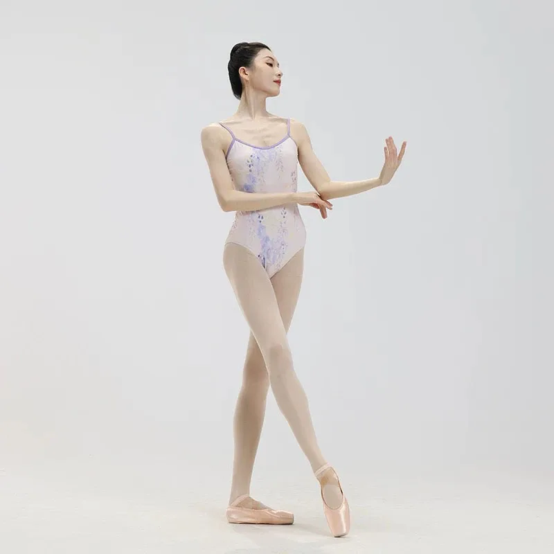 Printing Tights bodysuit ballet training Gymnastics Leotards adult ballet basic sling Dance Wear Camisole Gymnastic Swimsuit