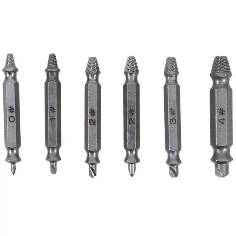 

4/6PCS Extractor Double Head Screw Slide Tooth Removal Tool Screwdriver Atch Head Electric Tool Accessory Set
