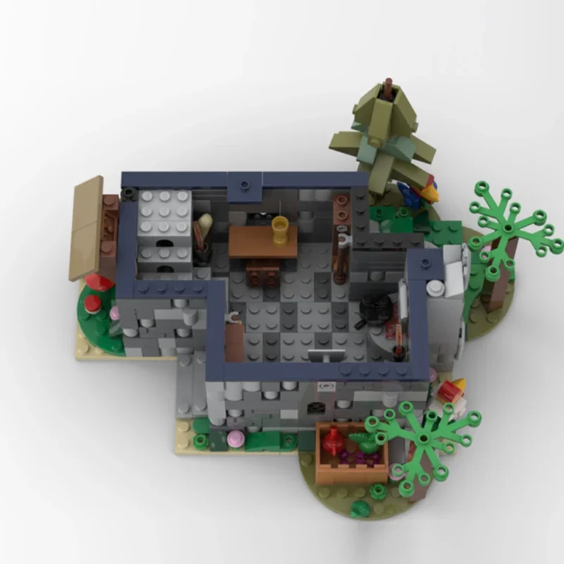 symoc Cottage medievale casa del villaggio medievale blocchi città vista stradale torre blocchi di costruzione mattoni modulari moc casa delle bambole