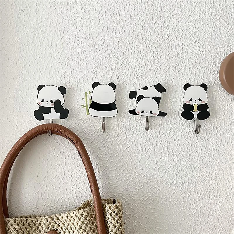 

Creativity Cute Panda Punch-free Hook Behind The Door Bathroom Strong Adhesive Wall Hook Acrylic Traceless Hook Home Accessories